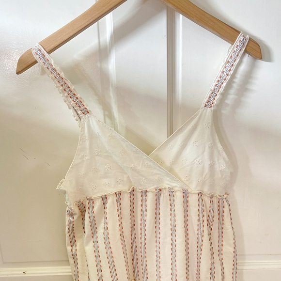 Zara Girls Tiered Frock Cotton Wide Spaghetti Straps V Neck Dress - Picture 4 of 12